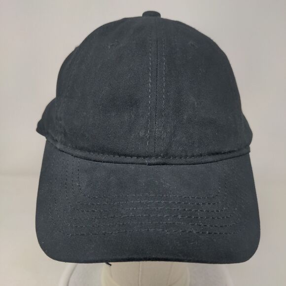 Unbranded Slideback Hat Black One Size Adjustable Vented Holes 6 Panel Blank - Picture 2 of 7